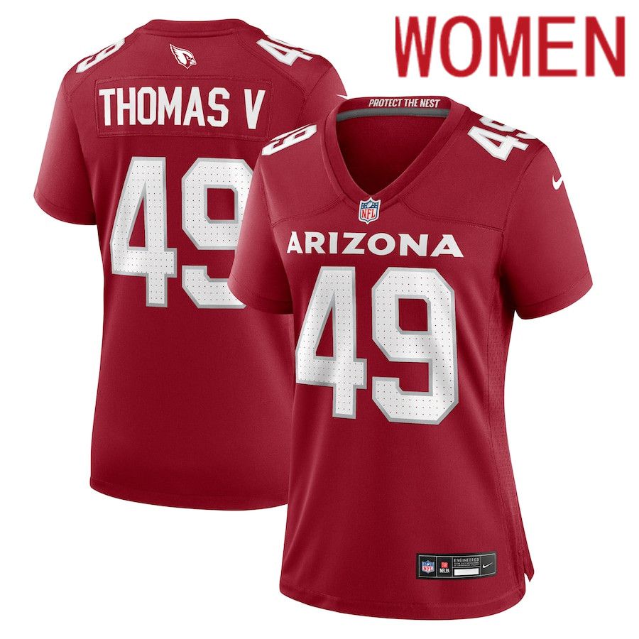 Women Arizona Cardinals #49 Starling Thomas V Nike Cardinal Team Game NFL Jersey->women nfl jersey->Women Jersey